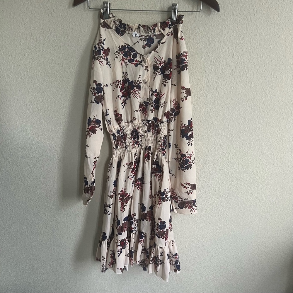 Cream Floral Dress